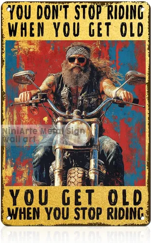 Vista 62 de Letrero de metal con texto en inglés "I Do What I Want Cat Riding Motorcycle Retro Wall Art Decor for Home Office Bar Wall Decor 8x12