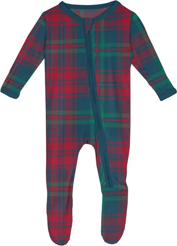 Vista 121 de KicKee Baby & Toddler - Pijama de viscosa ultrasuave de bambú con patas abatibles y puños