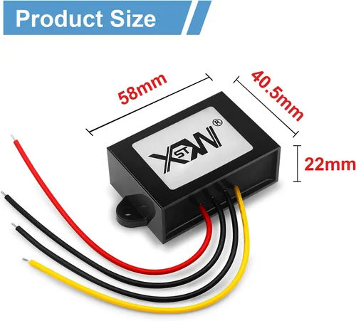 Vista 3 de Regulador de voltaje DC de 12 V a 13.8 V 5 A, 9 V-13 V a 13.8 V, módulo elevador, convertidor de impulso, adaptador de alimentación impermeable