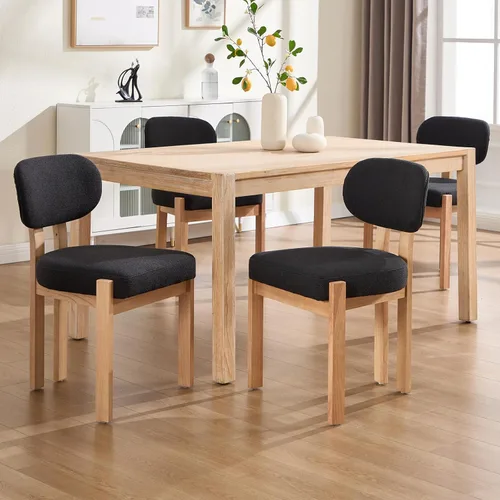 Vista 10 de Wooden Dining Chairs Set of 2, Mid Century Modern Chenile Upholstered Dining Room Chair Kitchen Chairs with Solid Wood Legs, Farmhouse Dinner Chair