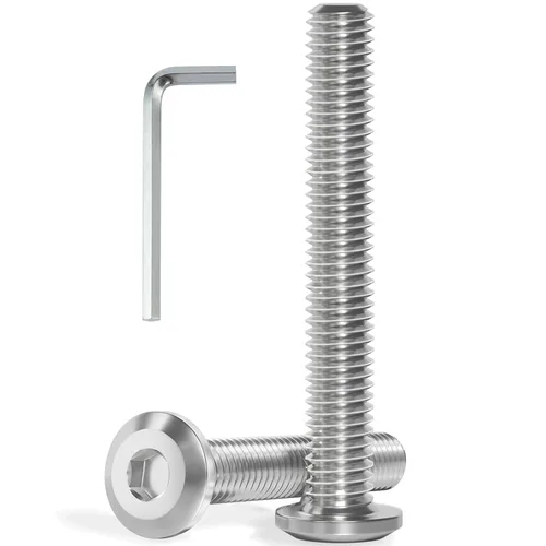 Vista 8 de VGBUY M6-1.0 x 10 mm 100 piezas de tornillos de cabeza plana con casquillo hexagonal, acero inoxidable 304 18-8, rosca completa, llave hexagonal