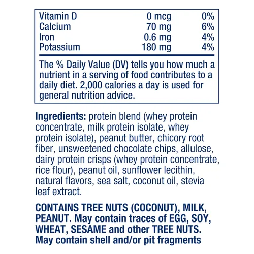 Vista 5 de Life Extension Wellness Bar (chispas de chocolate con mantequilla de maní) - 0.56 oz de proteína, 0.28 oz de fibra, 0.11 oz de azúcar - Chips