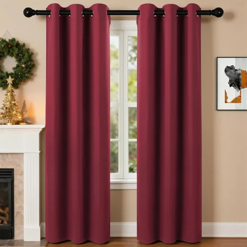 Vista 80 de Cortinas de oscurecimiento de habitación de 45 pulgadas de largo para dormitorio y sala de estar, cortinas térmicas aislantes con ojales