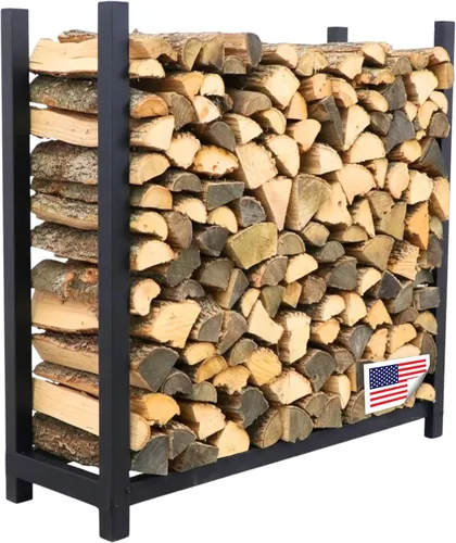 Vista 9 de The Woodhaven, estante de cuatro patas para leños con cubierta