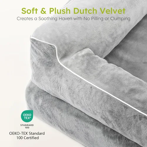 Vista 3 de CWAWZ Camas para Perros Grandes, Cama Ortopédica para Mascotas con Gel de Enfriamiento y Espuma Viscoelástica, Camas Impermeables para Perros