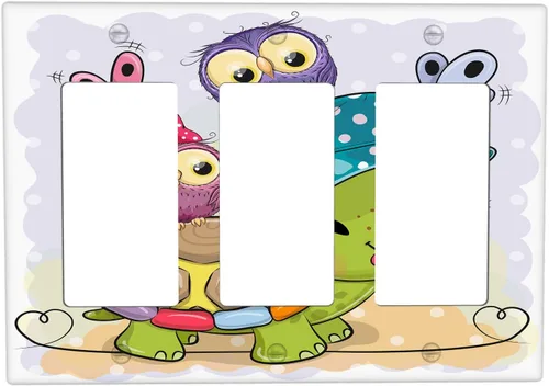 Vista 62 de Baby Turtle - Cubierta decorativa de pared para interruptor de luz de palanca de 1 banda, lindas tortugas subacuáticas, placa frontal eléctrica