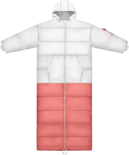 Vista 8 de Thermotuff Wearable Sleeping Bag with Dual Hoodie, Long Sleeves, Pockets & Adjustable Drawstring - Ideal for Camping, Cold Weather Hiking, and