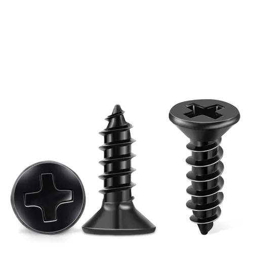 Vista 10 de 100 piezas de tornillos Phillips de cabeza plana de acero inoxidable 18-8 (A2) de 4 mm x 25 mm, tornillo de madera con recubrimiento negro de 4 mm x