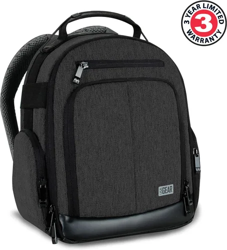 Vista 7 de USA GEAR Funda para auriculares VR mochila de realidad virtual con compartimentos interiores personalizables compatibles con Oculus Quest 2 VR
