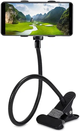 Selfdee Soporte para teléfono celular, soporte de pereza, rotación de 360 grados, soporte universal con brazos largos flexibles, montaje en clip de