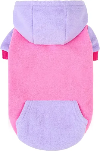 PUPTECK Sudadera de forro polar con capucha para perro, ropa suave y cálida con capucha para perros pequeños y medianos, para otoño e invierno,