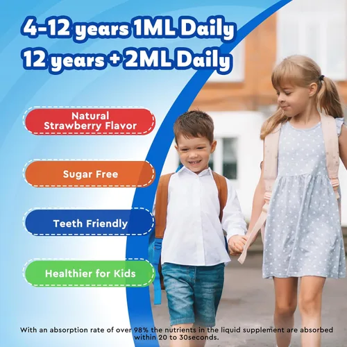 Vista 5 de Kids Focus and Attention Supplements with Phosphatidylserine, Omega-3, Magnesium Glycinate & L-Theanine, Brain Vitamins Liquid Drops for Kids