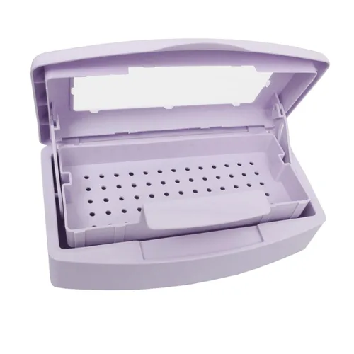 Vista 6 de Caja esterilizadora de herramientas para uñas, bandeja de esterilización de plástico para pinzas, extensiones de pestañas, salón de belleza, spa