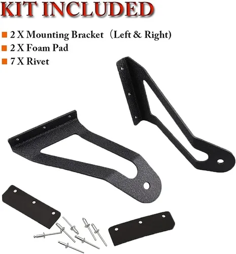 Vista 4 de ADTOPI - Soportes de parabrisas LED de 50 pulgadas, soporte de barra de luz curvada de 50 pulgadas, soporte de montaje para techo XJ MJ de 50