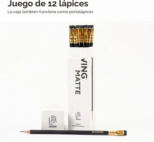 Vista 5 de Palomino Blackwing suave lápices de grafito, 12 unidades) Negro