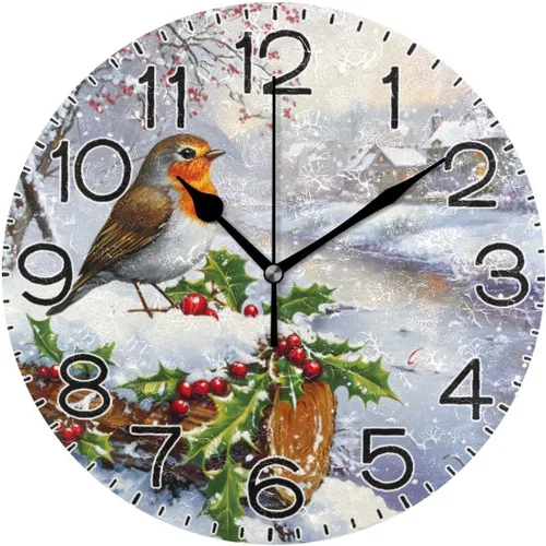 Vista 12 de ALAZA Reloj de pared de mármol marrón natural, funciona con pilas, sin tictac, silencioso, de cuarzo, analógico, rústico, rústico, reloj redondo