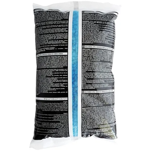 Vista 4 de Waxness Spa Choice - Perlas de cera dura de gel sin colofonia azul con sales marinas de 2.2 libras / 2.2 lbs paquete de 12