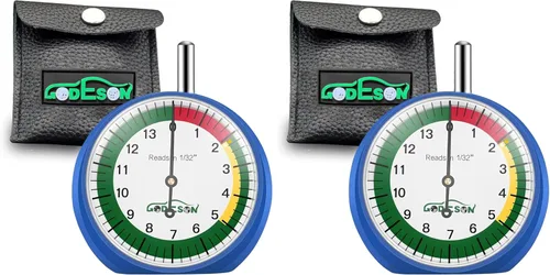 Vista 8 de Godeson 88703 Medidor de Profundidad del Dibujo de Llantas de Tipo Dial Profesional para Motocicleta, Coche, Camión y Autobús