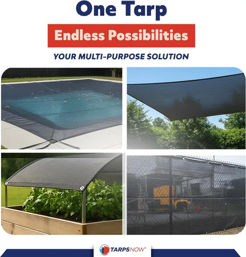 Vista 4 de Tarps Now Lonas de malla resistentes (4 x 10 pies) con ojales, lona de tela con 75 % de protección solar para pantalla de patio, bloque de viento