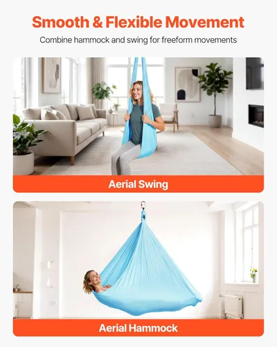 Vista 4 de VEVOR Aerial Silk & Yoga Swing, Aerial Yoga Hammock Kit with 100gsm Nylon Fabric, Full Rigging Hardware & Easy Set-up Guide, Antigravity Flying for