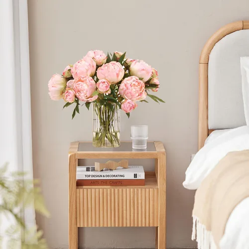 Vista 2 de Gute Jarrones de vidrio de 6 pulgadas para decoración, florero para decoración del hogar, moderno jarrón transparente decorativo para centros