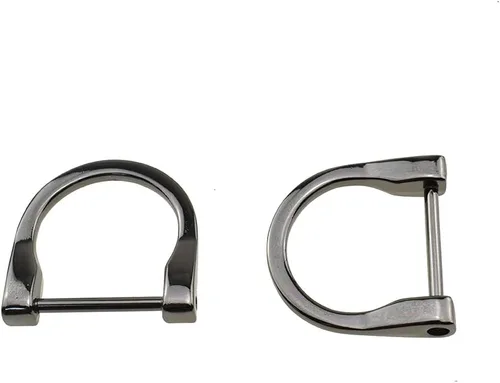 Vista 8 de HAHIYO Anillos en D con grillete de tornillo, herradura en forma de U, llavero con tornillo en ambos lados, alineado para bolsa de correa
