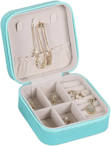Xuyuan Travel Jewelry Box - Small Jewelry Storage Box - PU Leather Jewelry Box Velvet Compartment Storage Portable Case For Girls