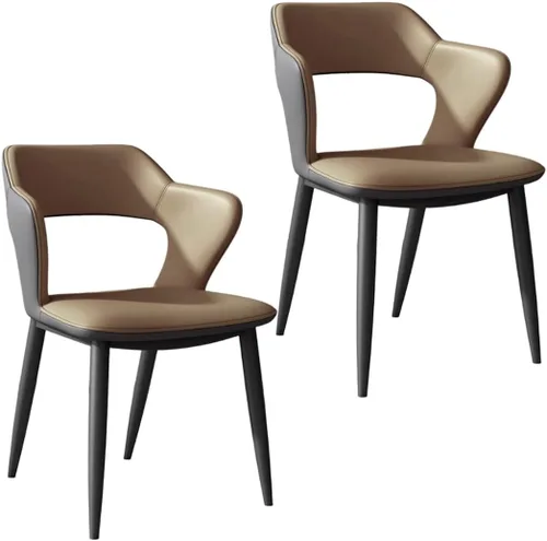 Vista 24 de YVYKFZD Leather Dining Chairs Set, Kitchen Chairs with Curved Back, Upholstered Dining Room Chair, Comfy Side Chair Lounge Armchair, for Living Blue