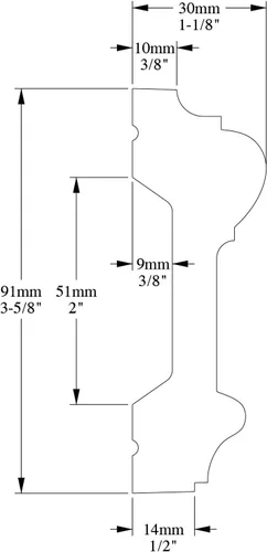 Vista 2 de Orac Decor 3-5/8 pulgadas de alto x 78 pulgadas de largo (paquete de 2) P9010 Moldura de panel, blanco
