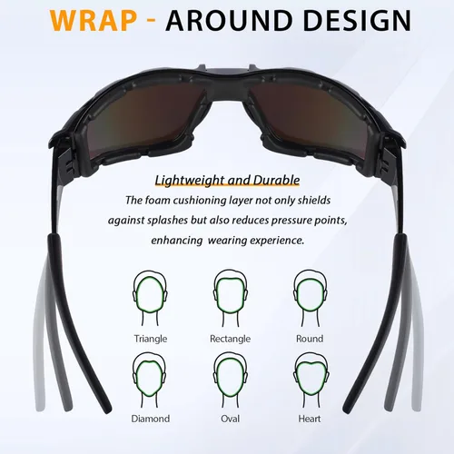 Vista 6 de Anti-Fog Safety Glasses - ANSI Z87.1 Certified, Scratch Resistant Eye Protection Glasses, UV400 Protection