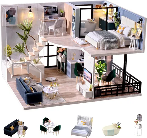 Vista 11 de Flever Casa de Muñecas en Miniatura Kit DIY para Casa Creativa con Muebles para Regalo Romántico de San Valentín (Historias de Flores)