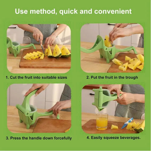 Vista 5 de Exprimidor manual de exprimidor, exprimidor de frutas cítricas de mano para limones, manzanas, limón, sandías, verde