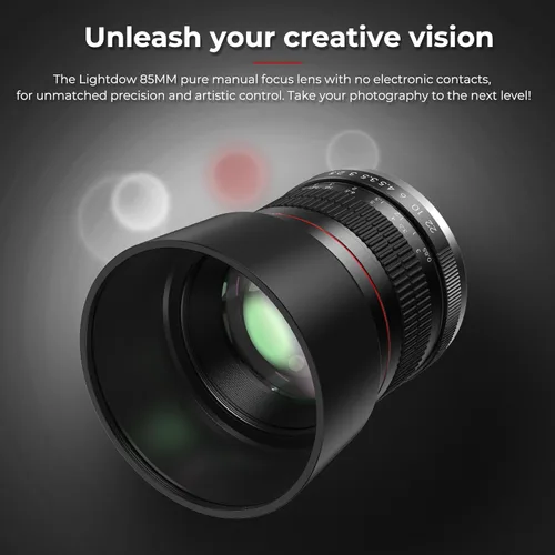 Vista 5 de Lightdow 3.346 in F1.8 Lente de retrato de marco completo para Nikon D7500 D7200 D5600 D5500 D5300 D5200 D5100 D3500 D3400 D3300 D3200 D850 D850