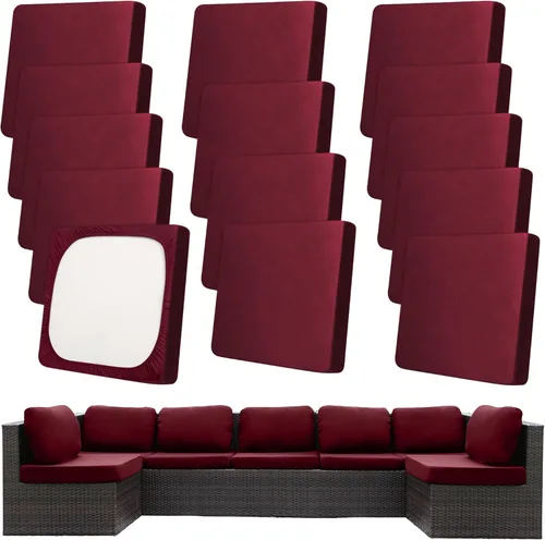 Vista 46 de Fundas de cojín elásticas para patio, fundas de cojín para muebles de patio, fundas de cojín para muebles de patio, protector de muebles lavable