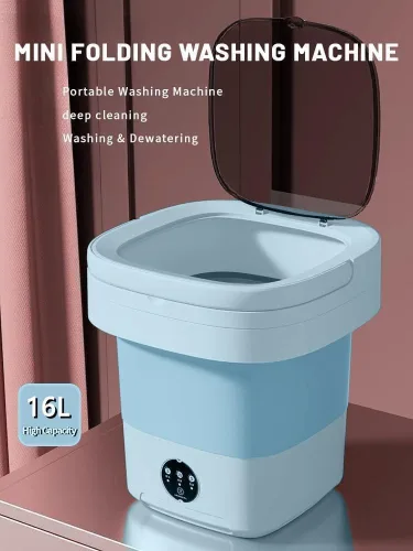 Vista 7 de Lavadora portátil, mini lavadora, lavadora plegable de gran capacidad mejorada de 16 litros. Limpieza profunda de ropa interior, ropa de bebé