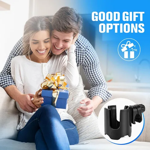 Vista 7 de Portavasos universal para cochecito, rotación de 360°, gran calibre, ajustable, para caminante, silla de ruedas, bicicleta, scooter, se adapta a