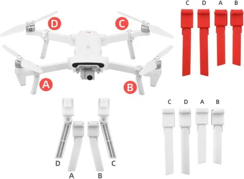 Vista 5 de Quick Release Propeller for FIMI X8 SE X8 SE 2020 Drone Replacement Blade Props Guard Landing Gear Drone Accessories (Color 4 Pcs White)