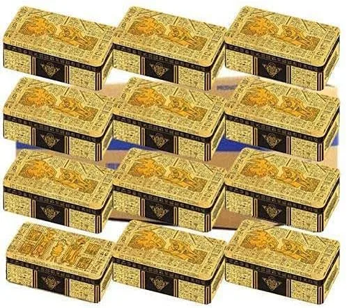 Vista 2 de Yugioh 2021 Lata de batallas antiguas Mega Booster Packs Estuche de 12 latas