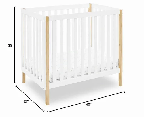 Vista 9 de Delta Children Mini cuna Gio con colchón de 2.75 pulgadas incluido, blanco bianca/natural y Serta SleepTrue Mini colchón para cuna, núcleo de fibra