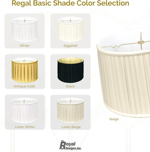 Vista 5 de Royal Designs "Shallow Drum English Box - Pantalla básica plisada para lámpara, oro antiguo, 11" x 12" x 8.5" (BS-748-12AGL)