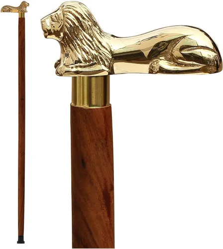 Vista 22 de Ajuny Wooden Walking Stick for Men Women Seniors Lightweight Detachable Handmade Cane with Decorative Brass Handle Unique Gift for Adults