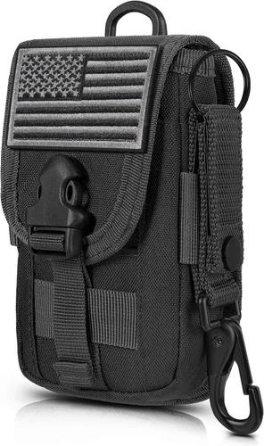 Vista 19 de SOWHUP Bolsa Táctica Molle Pequeña con Funda para Celular, Organizador de Gadgets EDC para Cintura