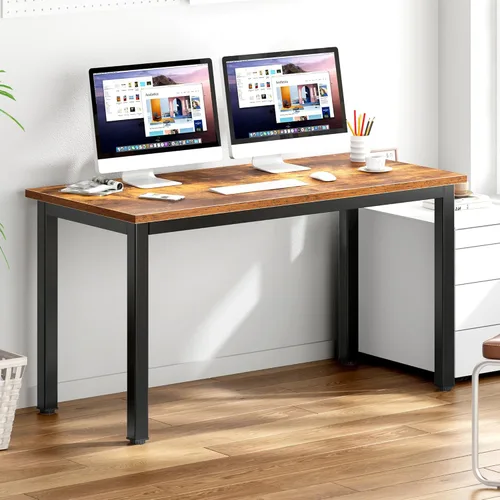 Vista 190 de DlandHome Escritorio pequeño para computadora de 31.5 pulgadas, mesa de escritura para espacios pequeños, mesa de estudio, escritorio para Negro