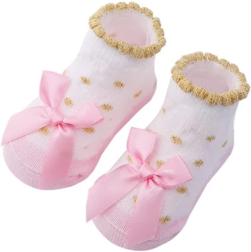 Vista 3 de Newborn Baby-girls Socks and Bow Infant Toddler Ankle Socks