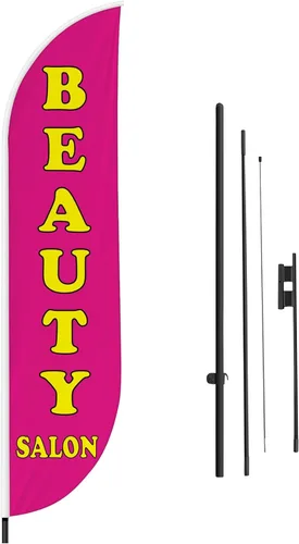 Vista 92 de DreamController - Bandera de plumas de alteraciones (11.5 pies x 2.5 pies) por DreamController para negocios al aire libre con poste adicional