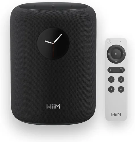 WiiM Sound - Altavoz inteligente con pantalla táctil de 1.8", 24 bits de alta resolución/192 kHz, corrección de habitación AI RoomFit™, 100W de