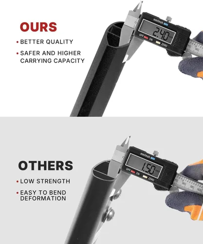 Vista 8 de Richeer Barras transversales de techo con cerradura de 260 libras para Grand Cherokee Altitude/SRT/Trackhawk 2011-2022 con molduras negras de techo