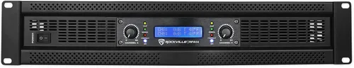Rockville RPA14 - Amplificador de potencia de 2 canales (7000 W Peak / 2000 W RMS, modos puente/estéreo/paralelo, interruptor de crossover, pantalla