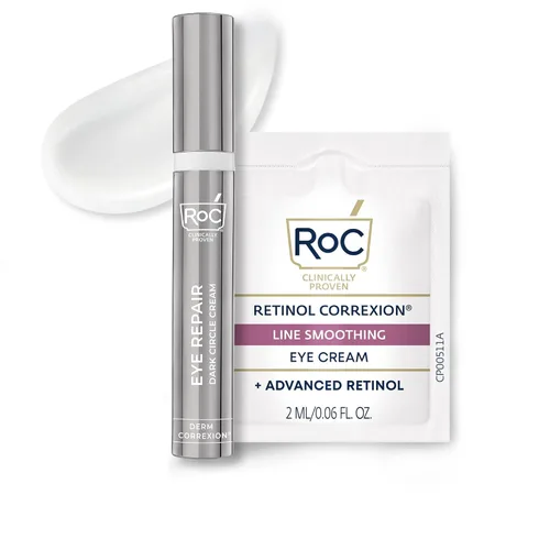 RoC Derm Correxion Retinol Crema de Reparación para Ojos Tratamiento de Ojeras con Niacinamida, Resveratrol, Proxygen para ojos hinchados, arrugas y
