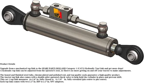 Vista 9 de Spare Parts Holland - Enlace superior hidráulico Cat 1-1 con Bloque de Bloqueo - Mínimo 20-7/8" Máx. 31-7/8